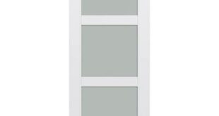 JELD-WEN MODA 1035W Primed 3-panel Square Solid Core Frosted Glass .