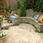 Rustic Wooden - Stone Garden Benches | Stone garden bench, Stone .