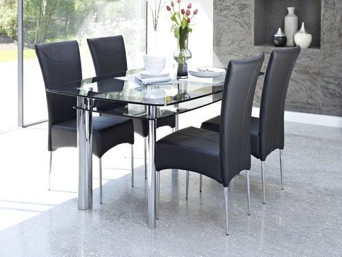 Double Glass Top Dining Table Sets | Round dining table modern .