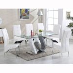 Barcelona Dining Table In Clear Glass Top With Stainless Steel .