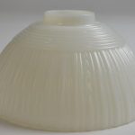 Vintage Milk Glass Ribbed Pattern Table Lamp Shades - Set Of T