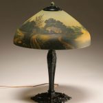 Painted Antique Glass Lamp Shad