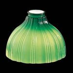 Lamp Shades Green Glass, Fluted 5 13/16" high, bottom diameter