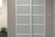 Colonial Elegance® White Framed 5-Lite Frosted Glass Sliding Door .