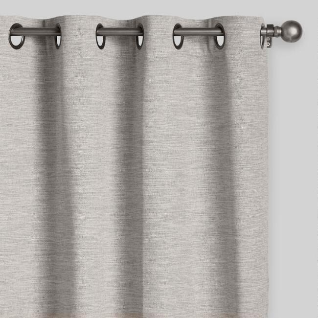 Heather Gray Cotton Curtains Set of 2 | World Mark