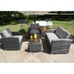 Maze Rattan Garden Furniture Kingston Grey 2 Seater Sofa Set .