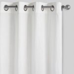 White Harlow Grommet Top Cotton Curtains Set of 2 | World Mark