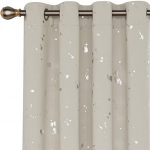 Amazon.com: Deconovo Silver Dots Printed Blackout Curtains Grommet .