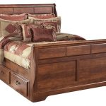 Beds : Calia Queen Upholstered Panel Headboard King Size Oak .