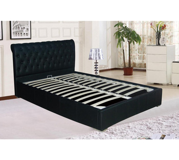 High Quality Modern Leather Upholstered Headboard Wood Double Bed .
