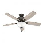 Hunter Creekside LED 52-in Satin Bronze LED Indoor Ceiling Fan .