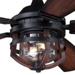 Patriot Lighting® Dalebrooke 54" Black & Replica Wood LED Indoor .