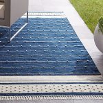 Inavi Indoor/Outdoor Blue Fringe Rug | Crate and Barr