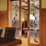 Decorative Glass Interior French Doors | Shown in Douglas Fir .
