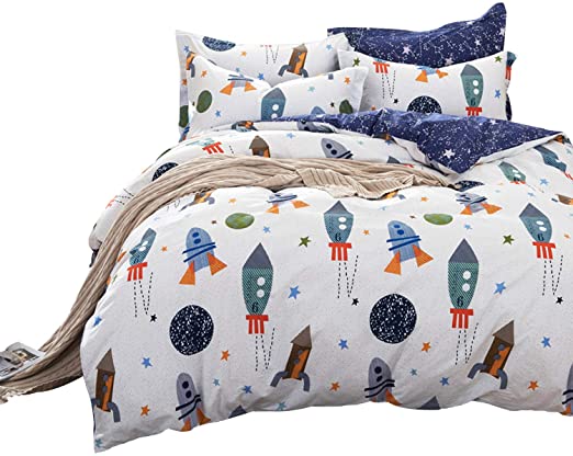 Amazon.com: Brandream Boys Galaxy Space Bedding Set Twin Size Kids .