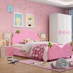 Amazon.com: Costzon Toddler Bed, Twin Size Upholstered Platform .