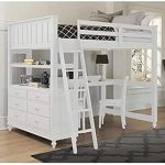 Amazon.com: Pemberly Row Full Kids Wood Loft Bunk Bed with Desk .