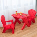 Gymax Plastic Children Kids Table & Chair Set Play In/Outdoor .