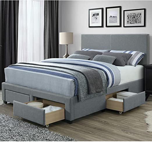Amazon.com: DG Casa Kelly Panel Bed Frame with Storage Drawers and .