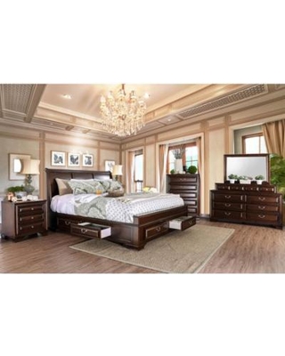 Spectacular Deals on Brown Cherry Bedroom Furniture 4pc Set .
