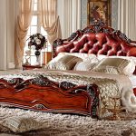 French style bedroom furniture wood double size bed 0409 MS series .