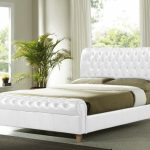 Home Decorating Pictures : Bed Frame White Leath