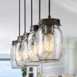 Farmhouse 5-Light Glass Mason Jar Island Kitchen Island Lighting .