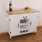 Shop Large Wooden Kitchen Island Trolley with Heavy Duty Rolling .