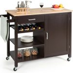 4-Tier Wood Kitchen Island Trolley Bar Cart with Wine Rack | Group