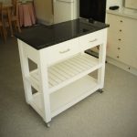 Kitchen island trolley with granite top towel rail 2 drawers | Et