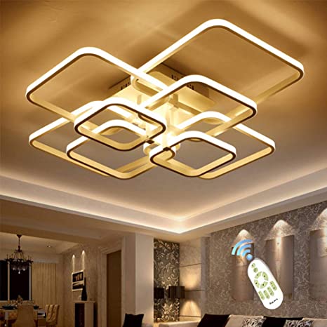 LED Ceiling Light Fixture with Remote Control, Chandelier Modern .
