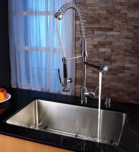 Industrial Kitchen Sink and Faucet - Industrial - Kitchen .
