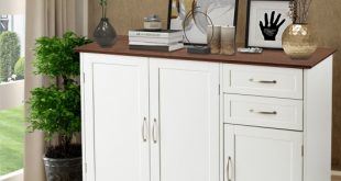 Storage Cabinet Kitchen Buffet Unit Dining Room Furniture with 3 .