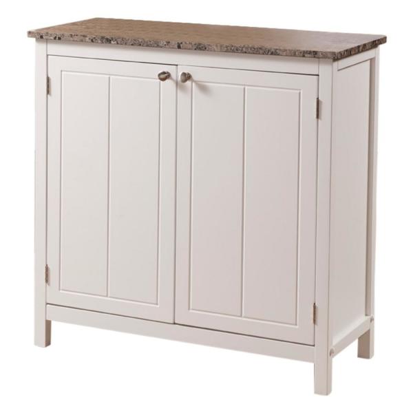 Kings Brand Furniture White with Marble Finish Top Kitchen Storage .