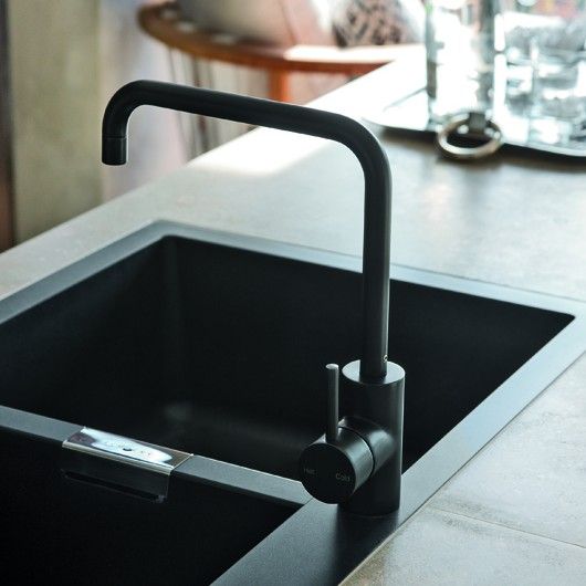 Matte Black Taps | Black kitchen taps, Black kitchen faucets .