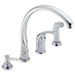 Single Handle Kitchen Faucet with Spray & Soap Dispenser 174-WF .