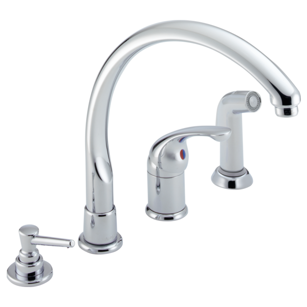 Single Handle Kitchen Faucet with Spray & Soap Dispenser 174-WF .