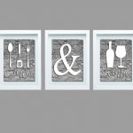Gray And White Kitchen Wall Art Eat Well And Be Merry Print | Et