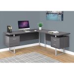 Monarch Specialties L Shaped Desk Gray - Office Dep