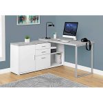 Monarch Specialties L Shaped Computer Desk With Cabinet Gray .