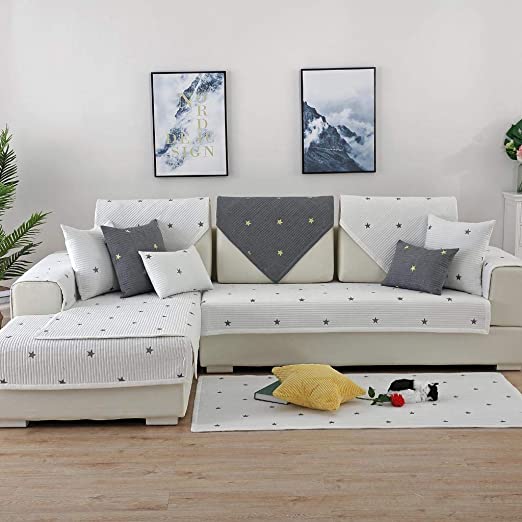 Amazon.com: WOMACO L Shape Sectional Couch Cover Cotton Sofa .