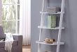 Amazon.com: White Finish 5 Tier Bookcase Shelf Ladder Leaning - 72 .