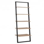 73.6" Portay Ladder Bookcase Two Tone Black/Oak Brown - Inspire Q .