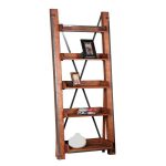 81 in. Hewn Pallet Wood 5-shelf Ladder Bookcase 1-33200K - The .