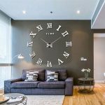 Luxury DIY Wall Clock 3D Roman Numerals Stickers Home Art Modern .