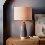 Roar + Rabbit Ripple Ceramic Table Lamp - Large Narrow (Warm Gray .