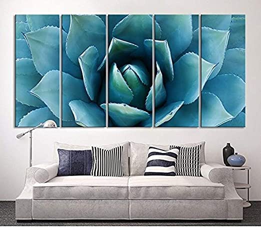 Amazon.com: EZON-CH Large Wall Art Blue Agave Canvas Prints Agave .