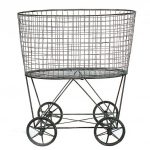 Metal Vintage Laundry Basket With Wheels : Targ