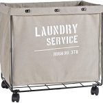 Amazon.com: Danya B. Army Canvas Laundry Hamper on Wheels, Canvas .