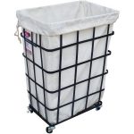 Better Homes and Gardens Rectangular Caged Hamper with Wheels .